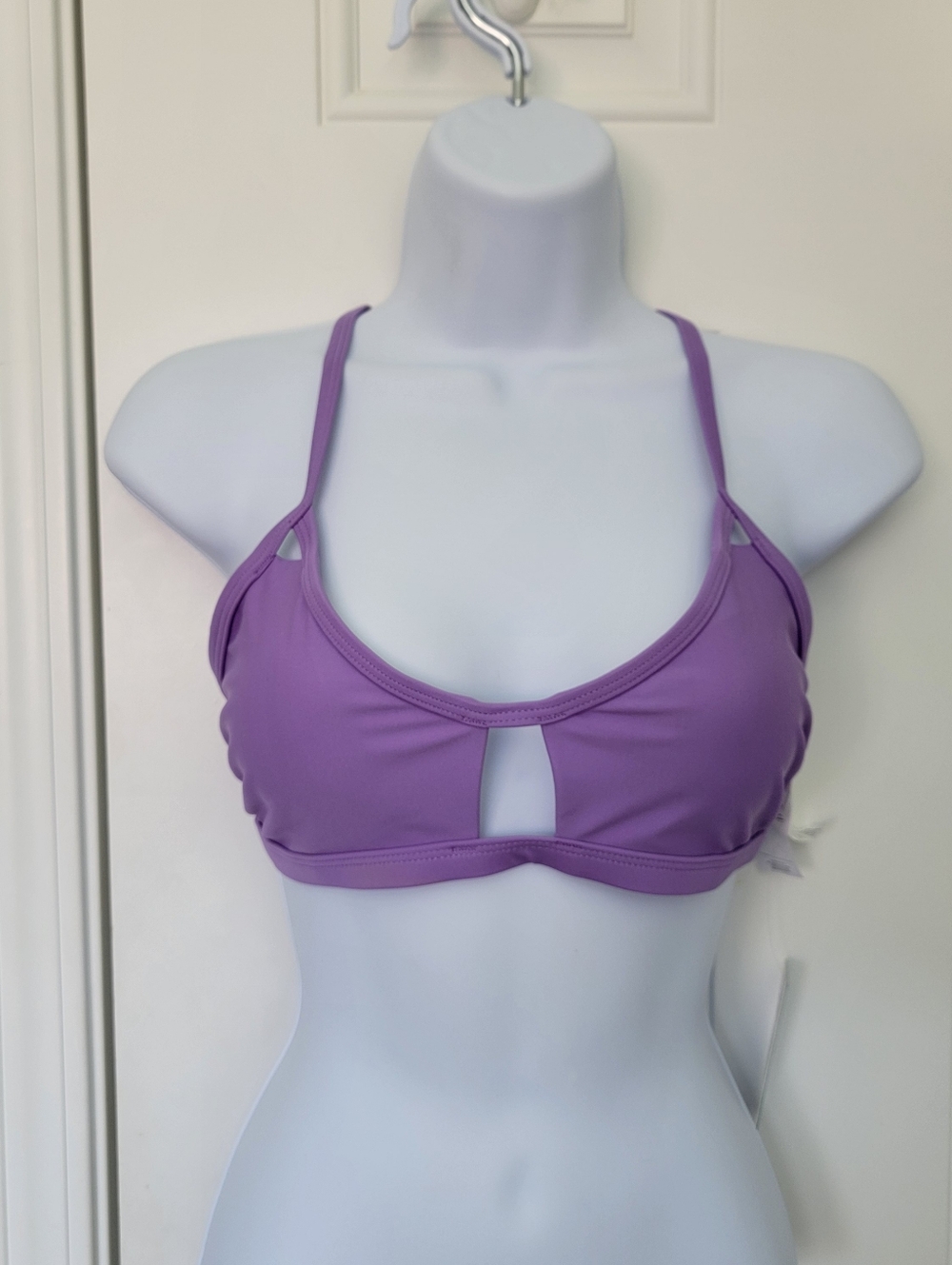 NWT Cupshe Purple Bikini Top Lightly Padded Criss Cross Back Size Medium
